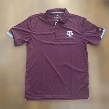 텍사스 A&M 로고 버건디 피케 셔츠