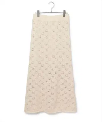 크림색 니트 레이스 편직 타이트 스커트