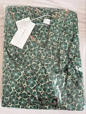 cawaii 봄바람에 흩날리는 꽃 티어드 롱 원피스 그린 계열 루즈핏