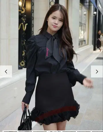 Riu 새상품 Love knows 스카프 블라우스 블랙