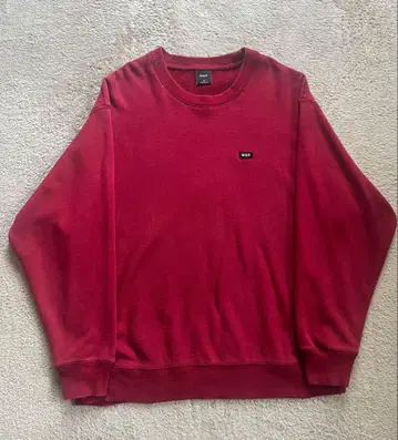 HUF 레드 맨투맨 후드티 M