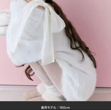 OLIVEdesOLIVE melty ribbon knit 원피스 화이트