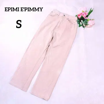 에피미 에피미 데님 팬츠 S 핑크 스트레이트 팬츠 하이웨스트 081