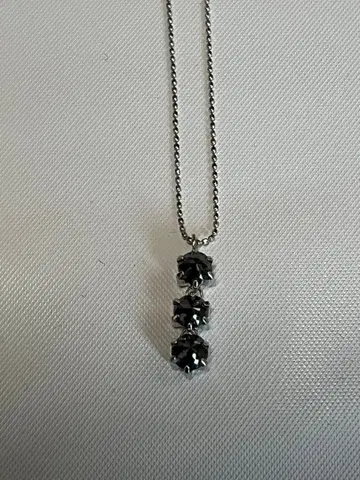 블랙 다이아몬드 3연 목걸이 1.0ct 감정서 포함