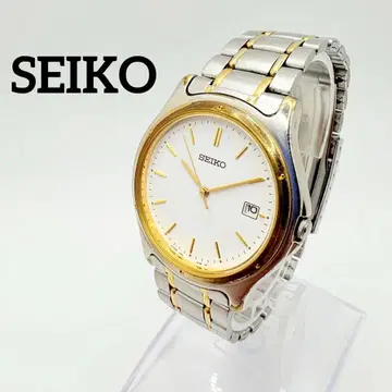 SEIKO 세이코 작동 새 배터리 손목시계 남성용 콤비 컬러 데이트 레어