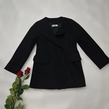 [ JIL SANDER ] 사이즈 36 여성용 블랙 테일러드 코트