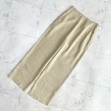 유나이티드 애로우즈 와이드 팬츠 여성용 린넨 베이지 34