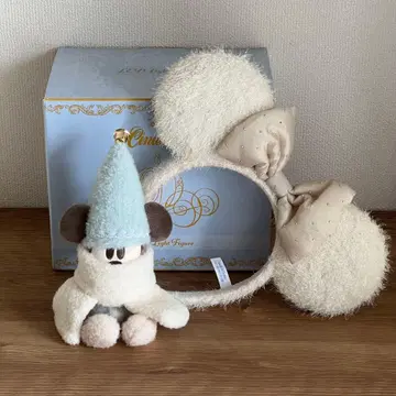 디즈니랜드 시 크리스마스 스카이블루 리루린린 화이트 라메 머리띠 2개