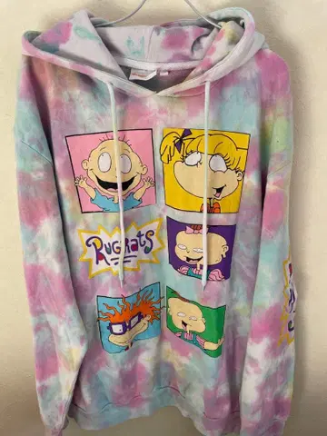 Rugrats 타이다이 패턴 후드티