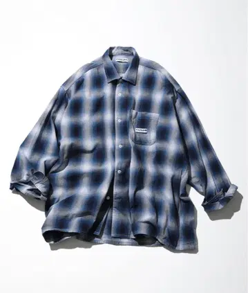 CAHLUMN 오버 사이즈 체크 셔츠