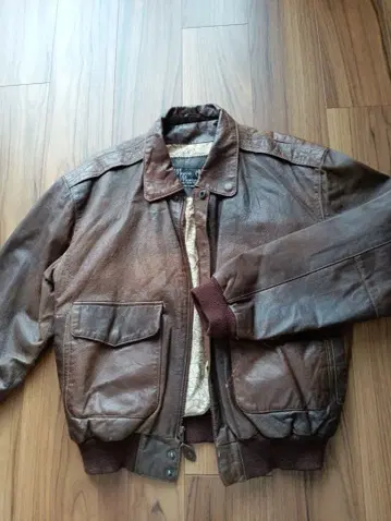 안감 지도 천연 가죽 플라이트 자켓 가죽 자켓 A-2 타입 브라운 S