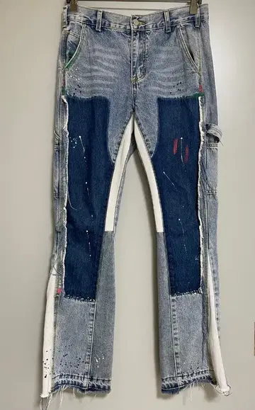 BLACK ICON 블랙 아이콘 페인트 가공 패치워크 데님 30