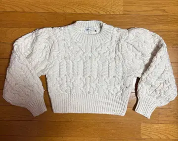 [ 새상품 ] ZARA 모조 진주 케이블 니트 펄 니트 S