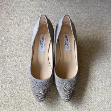 지미추 스터드 그레이 하이힐 38.5