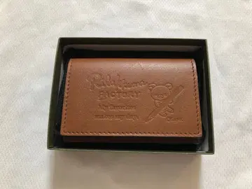 리락쿠마 천연 가죽 명함지갑 카드 케이스