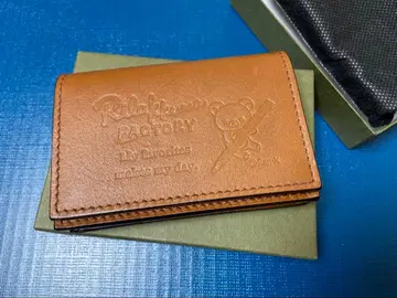 리락쿠마 천연 가죽 명함지갑 카드 케이스