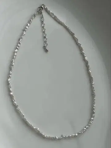 담수 펄 메탈릭 레인보우 컬러 화이트 실버 양귀비 펄 극립 목걸이