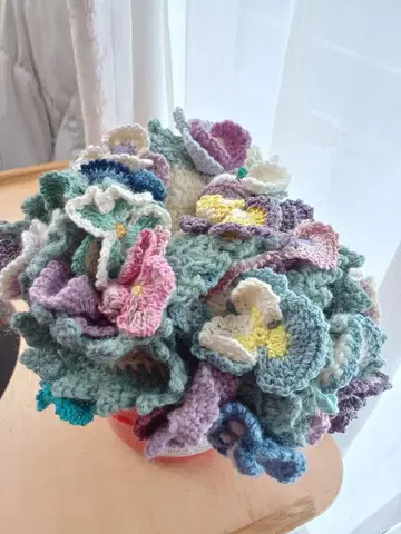 팬지 부케 담요