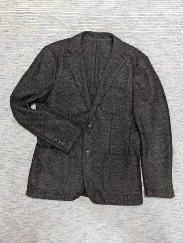 울 혼방 다크 그레이 싱글 브레스 자켓