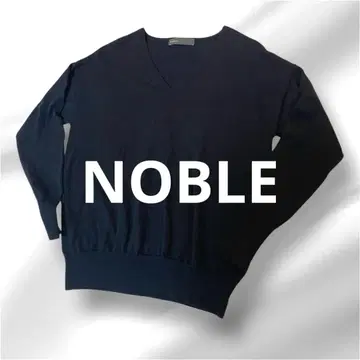 NOBLE 상의 니트 V넥 울100% 고급 블랙
