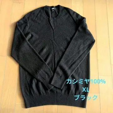 새상품급 유니클로 캐시미어 100% 크루넥 스웨터 블랙 XL
