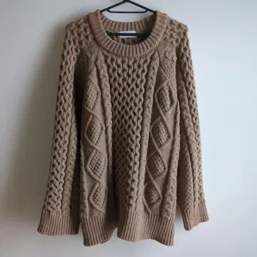 빈티지 스타일 케이블 니트 긴팔 스웨터 셀렉트 모카 익명 배송