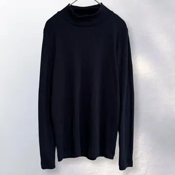 유니클로 UNIQLO 리브 하이넥 T 긴팔 심플 레이어드 M [ c78