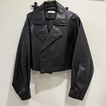 PAGEBOY 에코 가죽 숏 라이더스 블랙