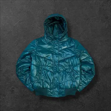 [ 레어 컬러 ] y2k archive 패딩 자켓 광택 짧은 기장 후디드