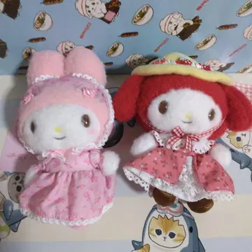 산리오 마이멜로디 마스코트 홀더 아카메로 모모메로 묶음 판매