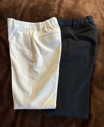 플라스테 스틱 팬츠 블랙 화이트 2개 세트