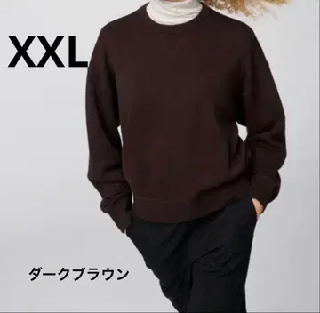 UNIQLO:C 스무스 코튼 크루넥 스웨터 38 다크 브라운 XXL