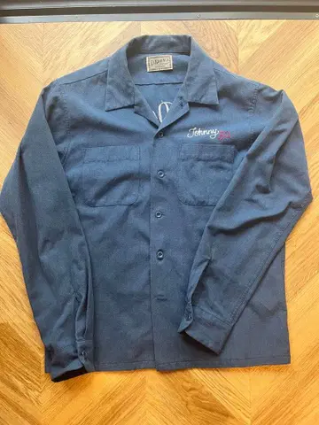 구제 의류 네이비 긴팔 셔츠 오픈 카라