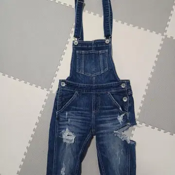 GYDA 데미지 가공 데님 오버롤