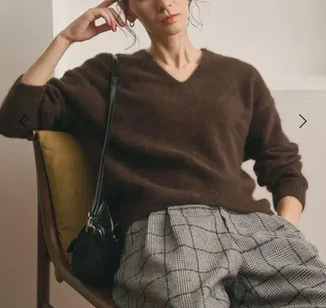 미사용 새상품 폭스 캐시미어 블렌드 니트 브라운