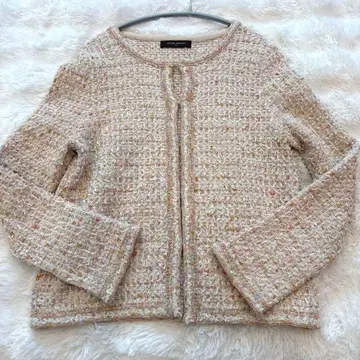 유나이티드 애로우즈 프린지 트위드 가디건 화이트 계열