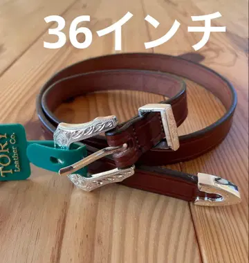 새상품 36인치 TORY leather western belt 오크