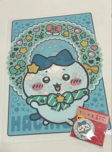 세븐일레븐 한정판 치이카와 (먼작귀) 하치와레 캔뱃지 클리어 파일 세트