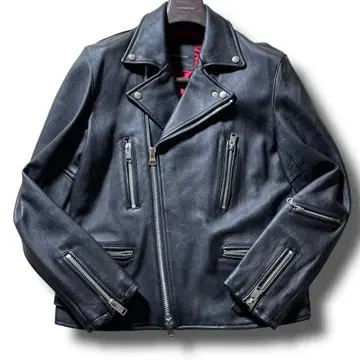 새상품급 XL 사이즈 양가죽 더블 라이더스 잭 로즈 와인 레드 라이닝