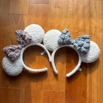 미키 모양 아이보리 머리띠 (2개 세트)