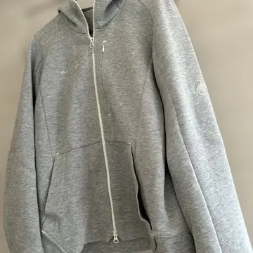 MAMMUT 그레이 풀 집업 후드티