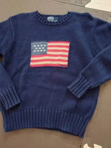 랄프 로렌 폴로 네이비 컬러 긴팔 성조기 스웨터 150