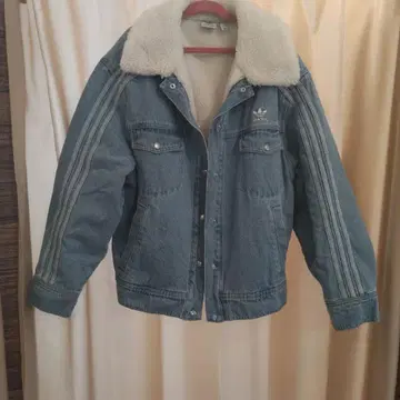 [새상품급] 빅 사이즈*아디다스 보아 카라 부착 데님 자켓 XL