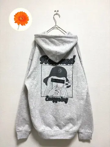 M 모디쉬 가제 맨투맨 속기모 후디 그레이