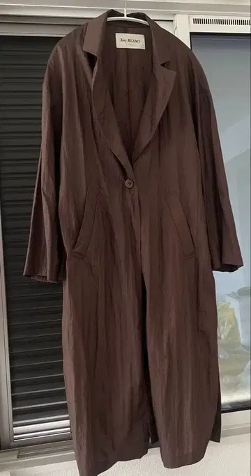 Ray BEAMS 레이빔즈 사이드 슬릿 코트 브라운