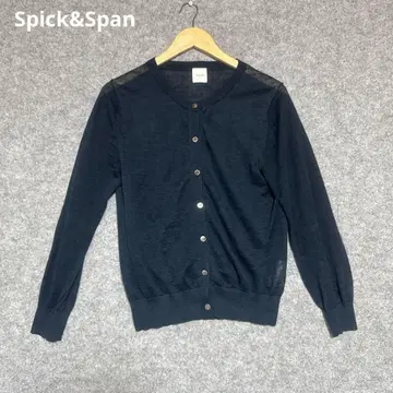 Spick&Span 린넨 네이비 버튼 긴팔 가디건