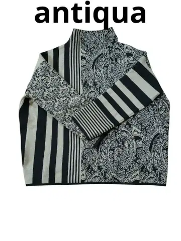 패턴 니트 보틀넥 antiqua