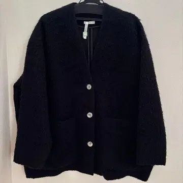 yori 울 모헤어 샤기 자켓 블랙