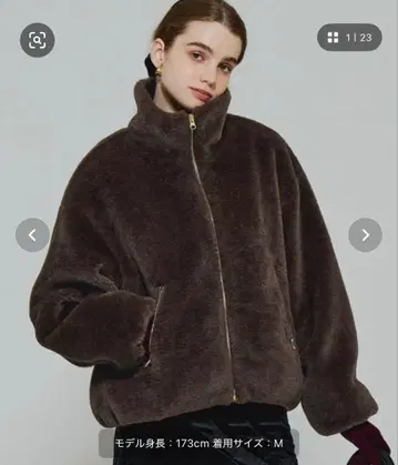 배송비 포함 coca 인조 모피 스탠드 카라 자켓 M