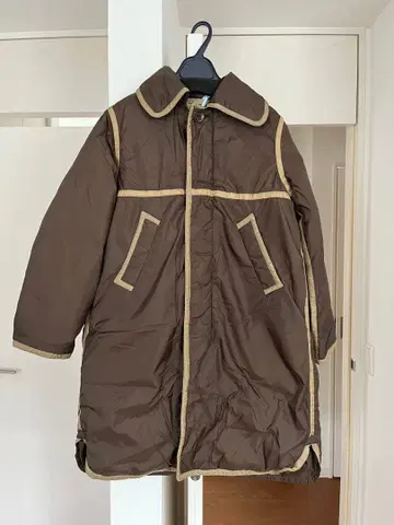 45r 나일론 브라운 롱 다운 자켓